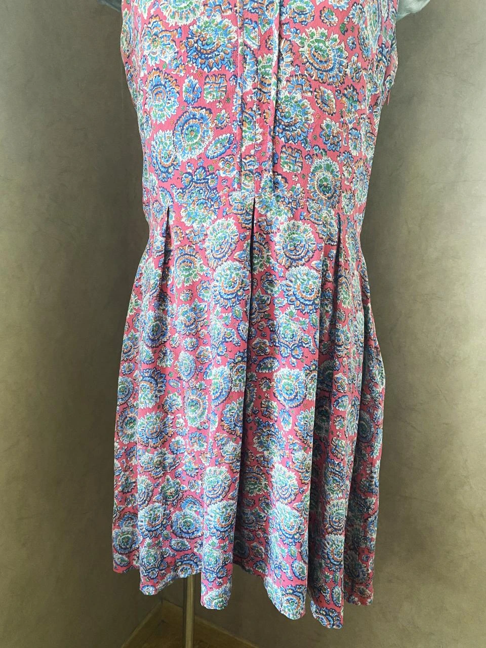 Prachtige Caroll jurk maat 42 van zijde – Roze met bohemien-chique bloemenprint – photo 4